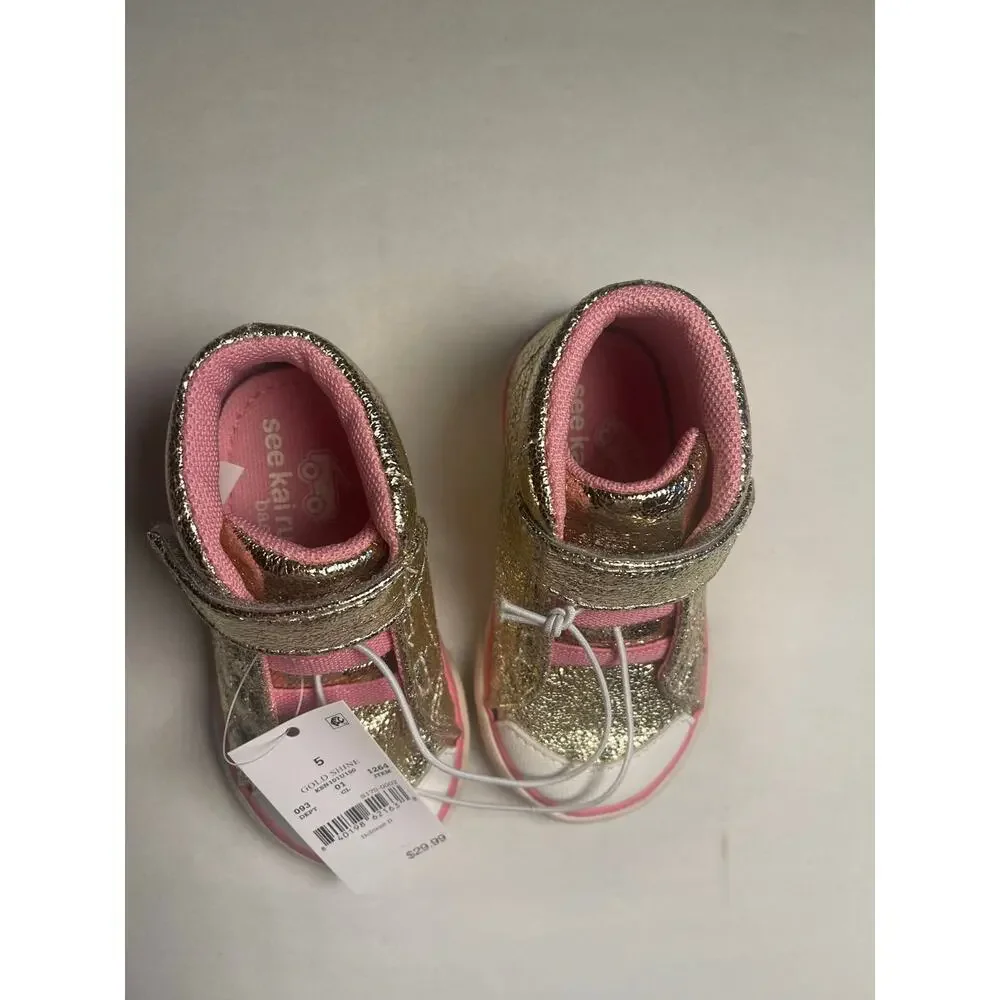 Run Kai Basics Belmont II Gold Shine Toddler Girl Size 5 (EU 21)